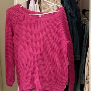 American Eagle Outfitters Bright Pink Crew Neck Sweater